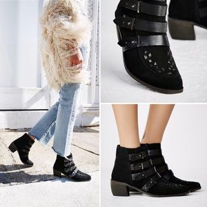 Free People Ranger Buckle Ankle Boots